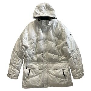 Nike White Quilted Down Puffer Parka Hooded Jacket Mens Large F6SSQVE 104466 09